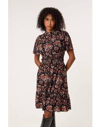 Blue Vanilla - Elasticated Waist Long Sleeve Turtleneck Midi Dress - Lyst