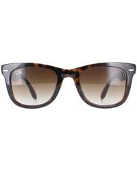 Ray-Ban - Rectangle Light Havana Gradient Folding Wayfarer 4105 Sunglasses - Lyst