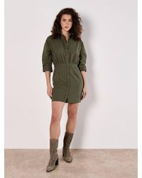 Apricot - Fitted Twill Shirt Mini Dress - Lyst