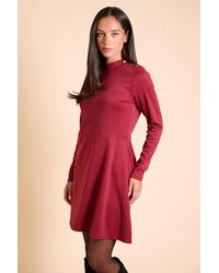 Dorothy Perkins - Ponte High Neck Button Mini Dress - Lyst