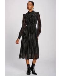 Jolie Moi - Chiffon Print Ruffled Shirt Dress - Lyst
