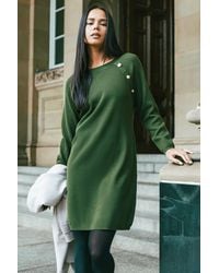 Roman - Petite Button Detail Knit Dress - Lyst