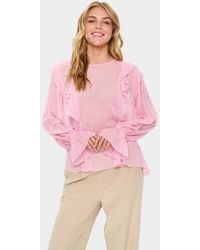 Saint Tropez - Labellesz Sheer Ruffle Blouse - Lyst