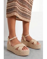 Dorothy Perkins - Faith: Olivia Open Toe Platform Espadrille Wedge Sandals - Lyst