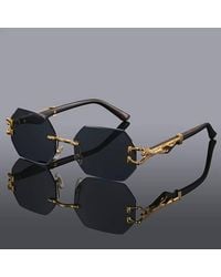 AJVANI - Geometric Rimless Oval Sunglasses Shades - Lyst