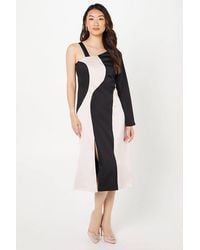 Coast - Mono Satin Midi Wedding Guest Dress - Lyst