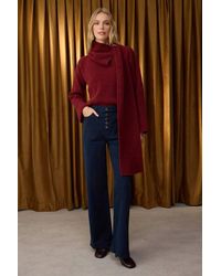 WOVCOR - Button Detailed High Waist Wide Leg Comfort Jeans - Lyst