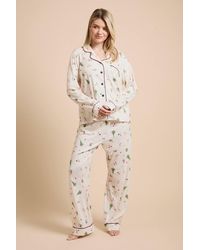 Dorothy Perkins - Christmas Nightwear Tipped Long Sleeve Pyjama Set - Lyst
