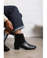 Where's That From - 'Xanthe' Faux Suede Square Toe Ankle Boots W/ Low Block Heel - Lyst