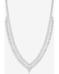 Jon Richard - Plated Pearl & Crystal V Necklace - Lyst