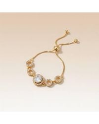 The Colourful Aura - Large Round Zircon Adjustable Slider Bead Indian Bracelet - Lyst