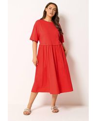 Yours - Poplin T-Shirt Midi Dress - Lyst