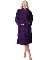 CAMILLE - Supersoft Luxury Fleece Jaquard Bathrobe - Lyst