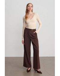 Dilvin - Wide-Leg Belted Crepe Trousers - Lyst