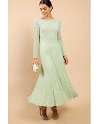 Little Mistress - Sage Textured Midaxi Dress - Lyst