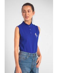 Enorsia - Regular Fit Sleeveless Pique Polo - Lyst