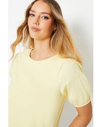 Oasis - Poplin Sleeve Jersey T-shirt - Lyst