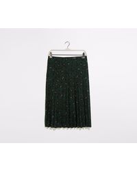 Oasis Curve Animal Pleated Skirt - Green