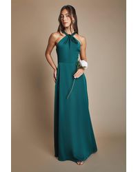 Coast - Honoured Twist Halterneck Satin Maxi Bridesmaid Dress - Lyst