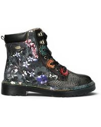 Infinity Leather - Gothic Victorian Floral Leather Lace-Up Boots - Lyst