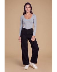 Dorothy Perkins - Petite Wide Leg High Waist Denim Jeans - Lyst