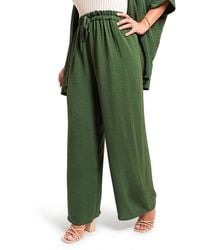 IKRUSH - Mollie Drawstring Gathered Waist Wide Leg Trouser - Lyst
