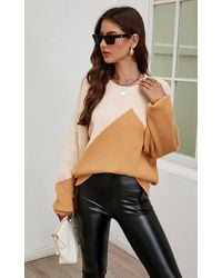 FS Collection - Block Colour Relaxed Knit Jumper Top - Lyst