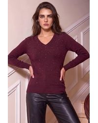 Roman - Petite Faux Pearl Embellished Knit Jumper - Lyst
