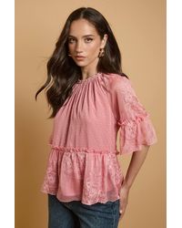 Oasis - Chiffon Peplum Blouse - Lyst