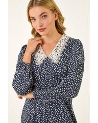 D.u.s.k - Lace Collar Spot Print Dress - Lyst