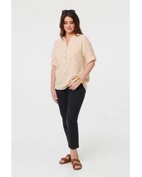 Izabel London - Floral 3/4 Sleeve Embroidered Blouse - Lyst