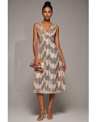 Jolie Moi - V-Neck Sequin Embellished Velvet Midi Dr - Lyst