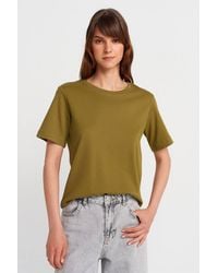 Dilvin - Cotton Crew Neck T-Shirt - Lyst