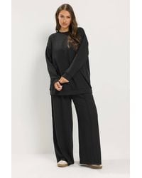 Yours - Sweatshirt & Wide Leg Jogger Set - Lyst