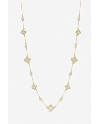 Jon Richard - Plated Mother Of Pearl & Crystal Clover Necklace - Lyst