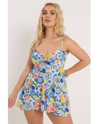 Yours - Mediterranean Tile Tankini Top - Lyst