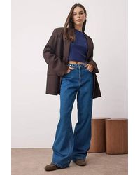 WOVCOR - High Waist Wide Leg Jeans Waist Detail - Lyst