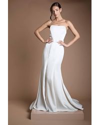 Coast - Structured Satin Bandeau Fishtail Wedding Dress With Train - Lyst