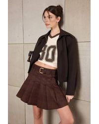 WOVCOR - Check Pleated High Waist Mini Skirt - Lyst