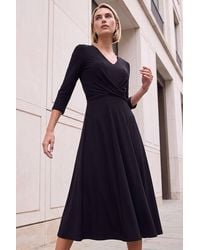 Roman - Stretch Crossover Midi Dress - Lyst
