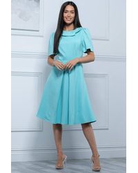 Jolie Moi - Debora Button Neck Dress - Lyst