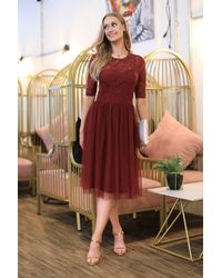Double Second - Lace Dress W/ Tulle Skirt - Lyst