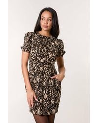 Blue Vanilla - Short Sleeve Round Neck Mini Dress - Lyst