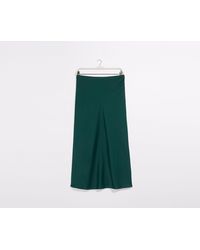 Oasis Satin Midi Skirt - Green