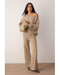 WOVCOR - Boat Neck Knit Sweater & Wide Leg Trousers Co-Ord Set - Lyst