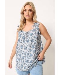 Yours - Polka Dot Floral Strappy Vest Top - Lyst
