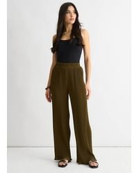 Gini London - Plisse Loungewear Wide Leg Trouser - Lyst