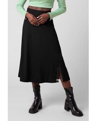 Enorsia - Lace Inserted Jersey Midi Skirt - Lyst