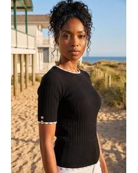 Roman - Button Detail Ribbed Knit Top - Lyst