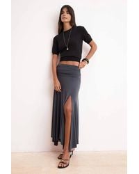 WOVCOR - High Split Draped Waist Maxi Skirt W/ Fluid Fit - Lyst